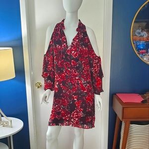 Parker floral open shoulder dress size medium